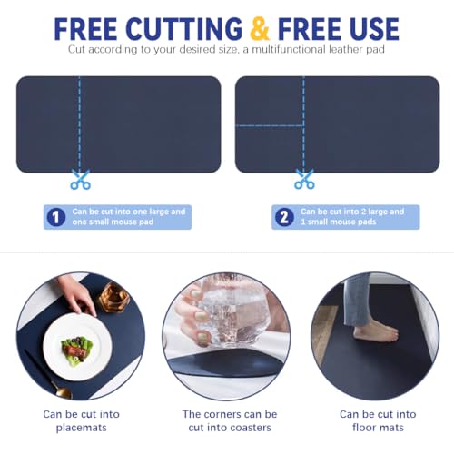 ZORBES® Desk mat, Desk Top Mouse Mat 100x50cm, Double-Sided PU Leather Pad, Fashion Office Desk Pad Waterproof & Non-Slip Office Writing Surface Protector for Laptop, Keyboard, and Mouse ZORBES® Desk mat, Desk Top Mouse Mat 100x50cm, Double-Sided PU Leather Pad, Fashion Office Desk Pad Waterproof & Non-Slip Office Writing Surface Protector for Laptop, Keyboard, and Mouse